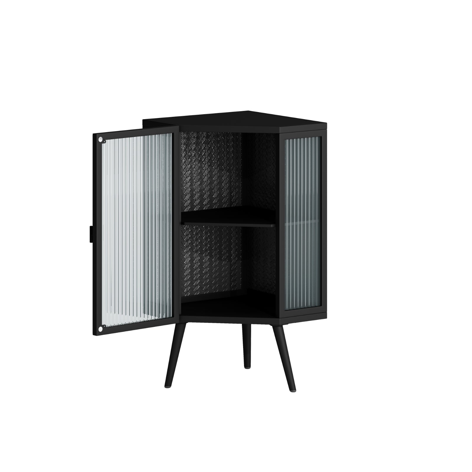 22,25 Eckschrank mit Glastür Regale für Badezimmer, Wohnzimmer
