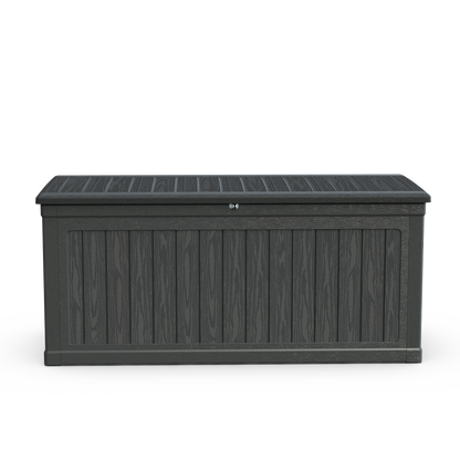 260 Gallon Large Outdoor Storage XXL Deck Box For Patio Furniture, Outdoor Cushions, Garden Tools And Sports Pools Equipment, Waterproof Resin, Lockable, Black