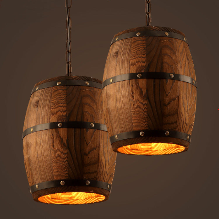 Wooden Barrel Chandelier