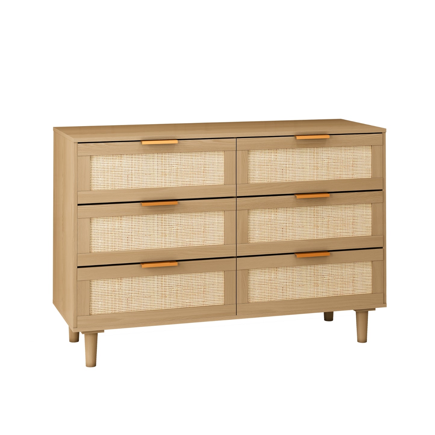 6 Drawers Rattan Dresser Rattan Drawer, Bedroom,Living Room