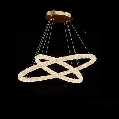 Crystal Ring Chandelier 100cm Tiered Design