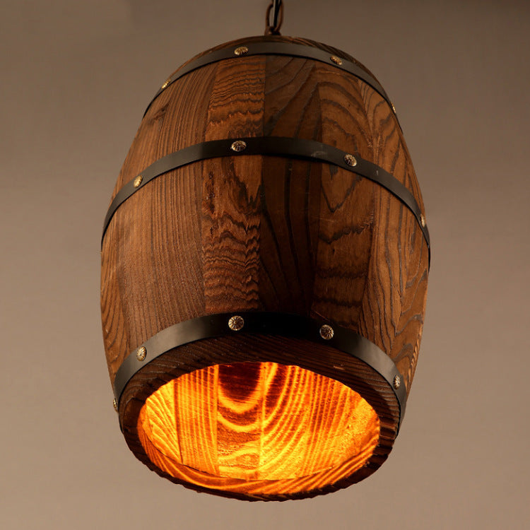 Wooden Barrel Chandelier