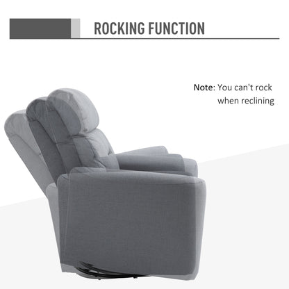 Manual Recliner Swivel Rocker Chair Theater Chair Single Sofa with for Living Room Bedroom