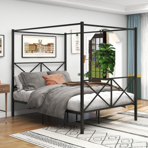 Black Metal Canopy Bed