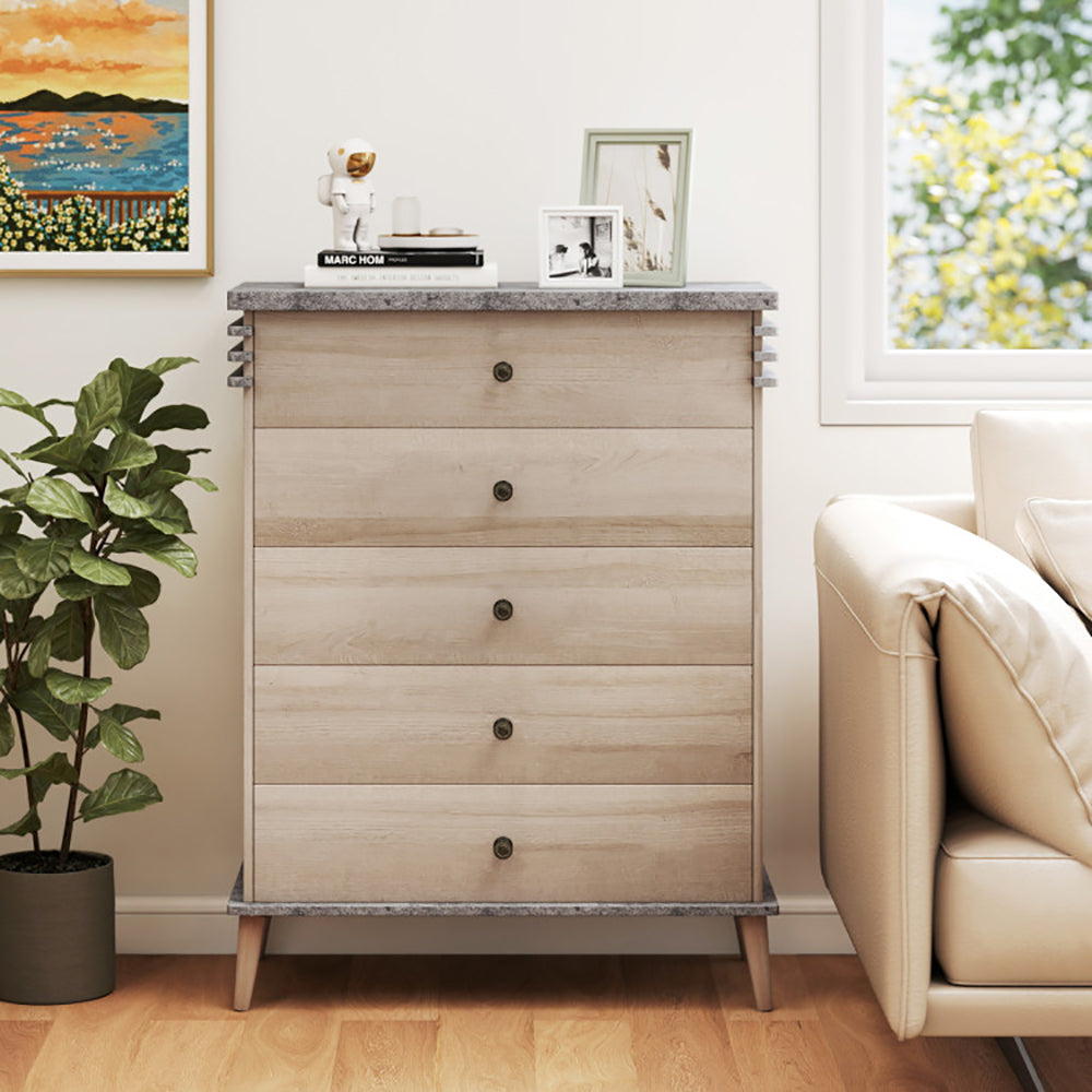 Antique Grey Tall Dresser