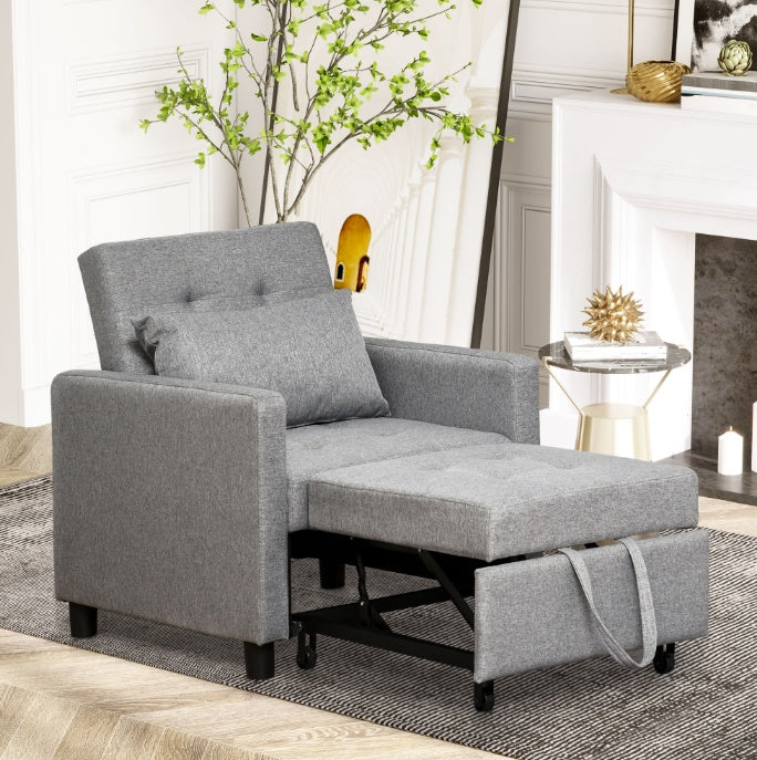 Gray Convertible Chair Bed