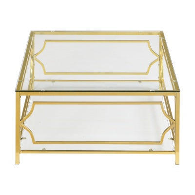 Gold Geometric Glass Table