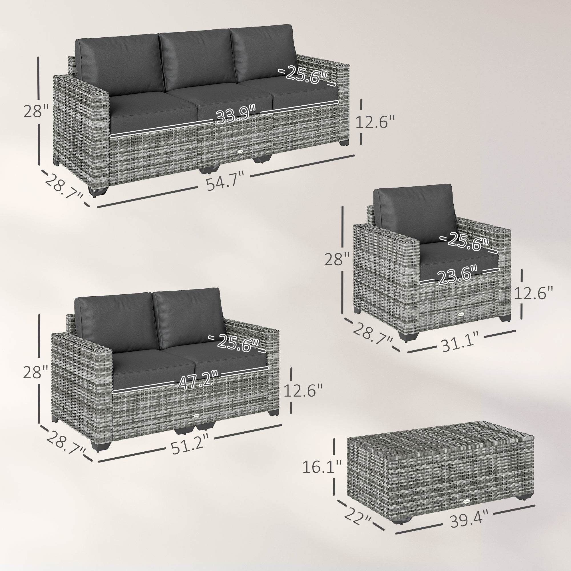 Wicker Modular Patio Set