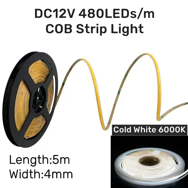 Yellow dc12v cob led strip light with 480 leds per meter in 45 degree led aluminum profile corner trim for kitchen backlight