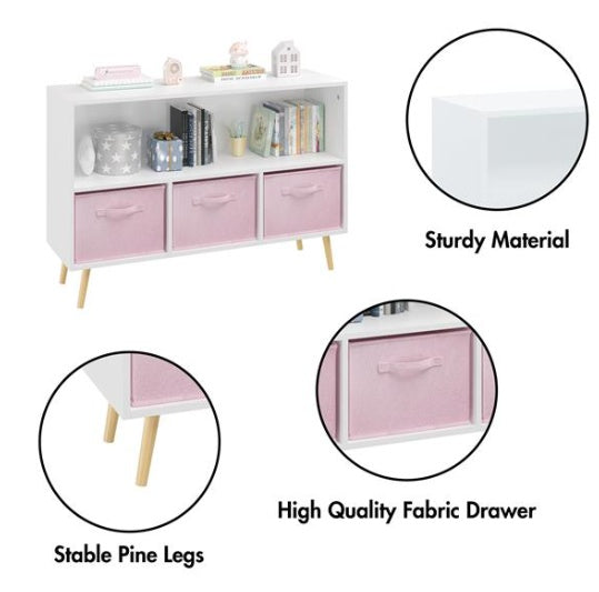 White Fabric Children's Bookcase
