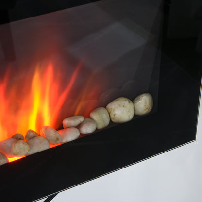28.5" 1450W Electric Wall-Mounted Fireplace with Flame Effect
