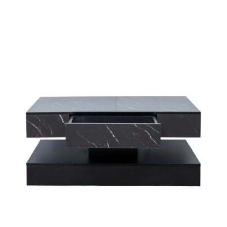 Mesa de café LED de 6.93 pulgadas de alto, Mesa de café moderna para sala de estar, Mesas para sala de estar, Mueble grande para sala de estar, Luces LED