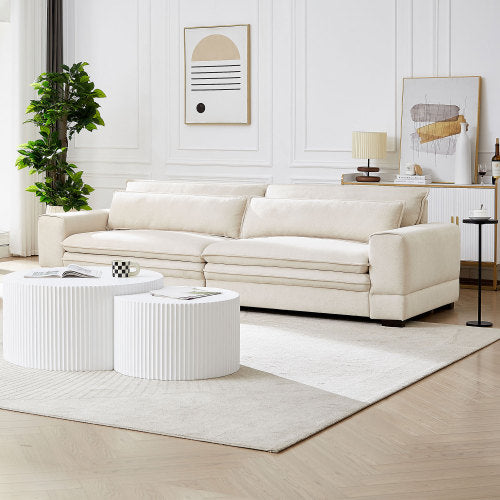 Beige Modern Fabric Sofa
