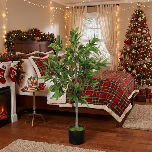 Künstlicher Weihnachtsbaum in Topf – Gefälschte Pflanze – Natürlicher grüner Baum für Feiertagsdekoration im Wohnzimmer, Büro, Zuhause – FBA-Versand