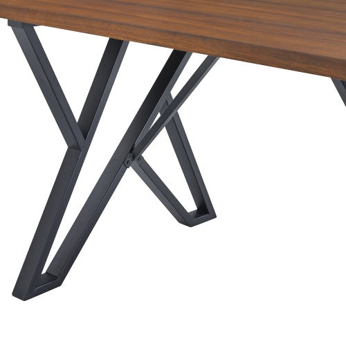 Walnut Metal Dining Table