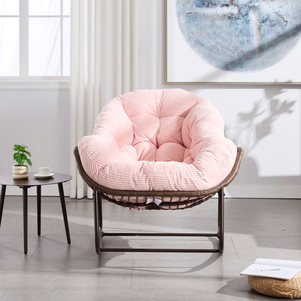 Outdoor Rattan Rocking Chair,Padded Cushion Rocker Recliner Chair Outdoor For Front Porch, Living Room, Patio, Garden, Pink-Prohibited From Selling On Temu