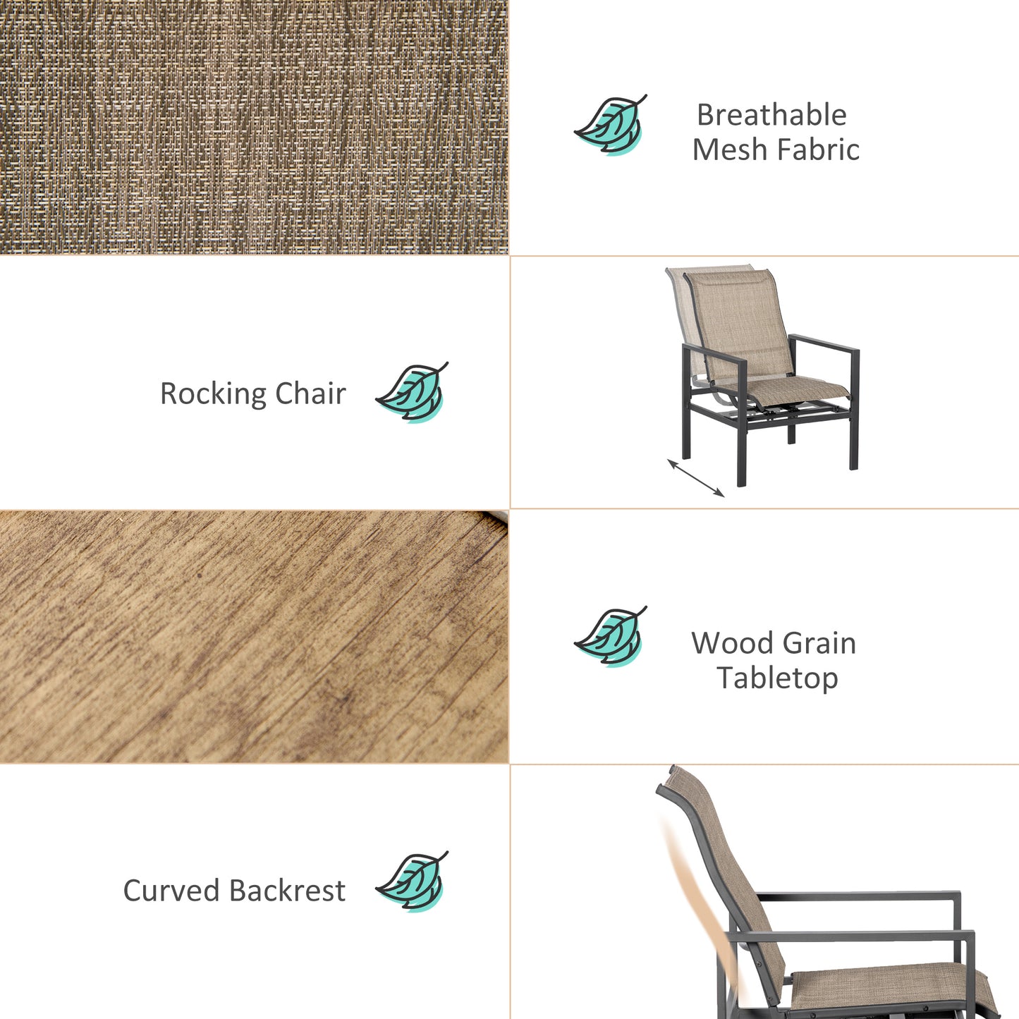 5 Piece Garden Patio Dining Set