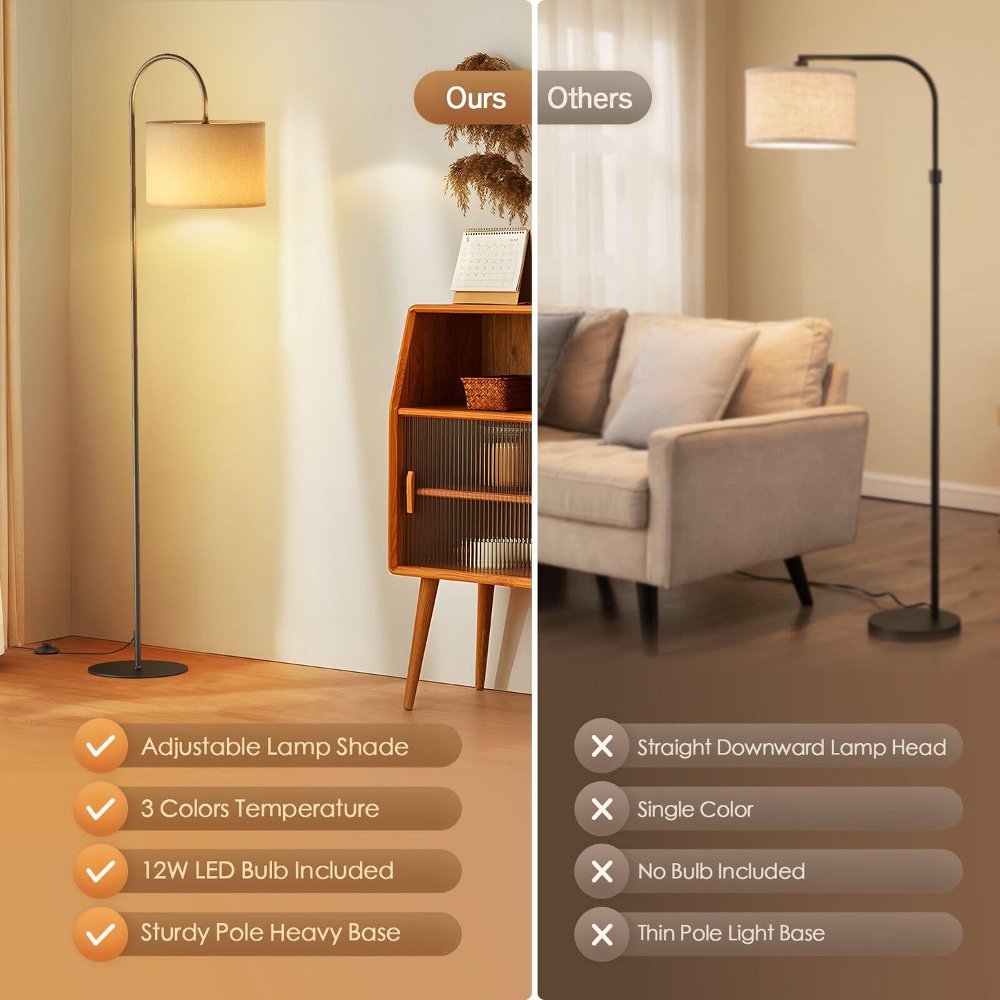 New Modern Simple Bedside Cloth Floor Lamp Floor Table Lamp