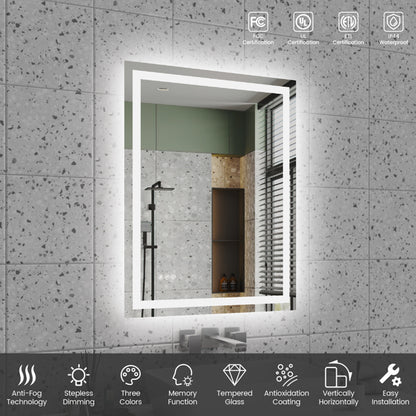 28 Inch X 36 Inch LED Bathroom Mirror