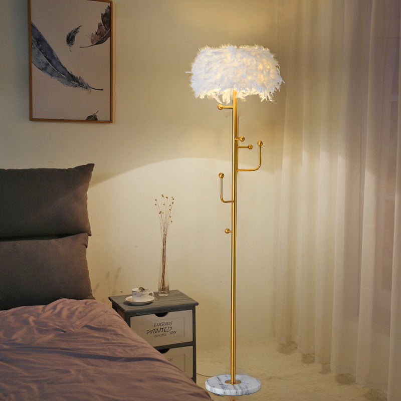 Feather Marble Floor Lamp