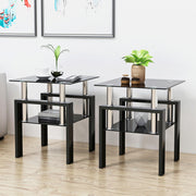 Black Glass Square Tables
