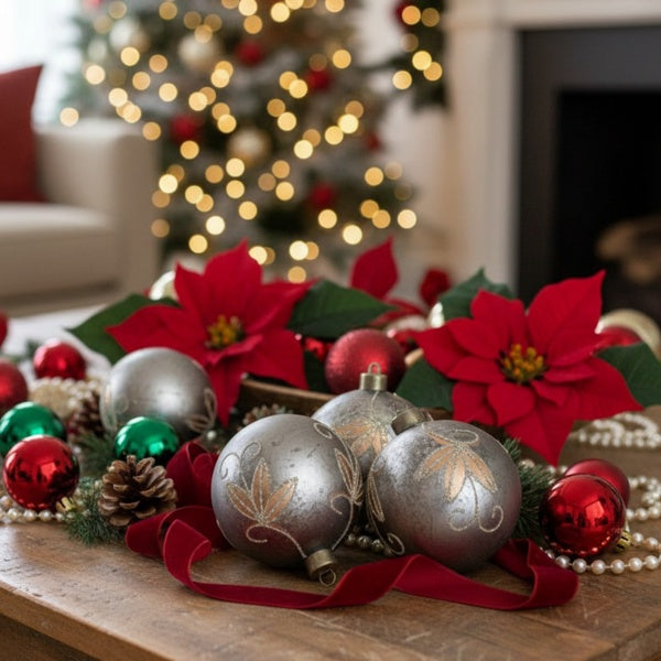 4-piece 4.7-inch Christmas Ball Ornaments, Glass Hanging Decorations For Holiday Tree And Party Decor, FBA Shipped, Prohibited From Sale On The Temu Platform