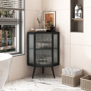 22,25 Eckschrank mit Glastür Regale für Badezimmer, Wohnzimmer