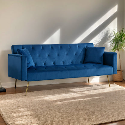 Modern Velvet  Sofa Bed Folding Futon For Lving Room