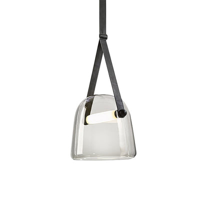 Post Modern Creative Leather Strap Glass Chandelier