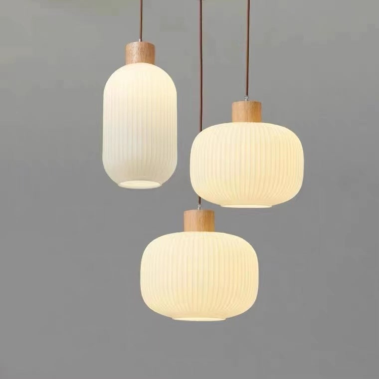 Japanese Log Style Simple Modern Glass Chandelier