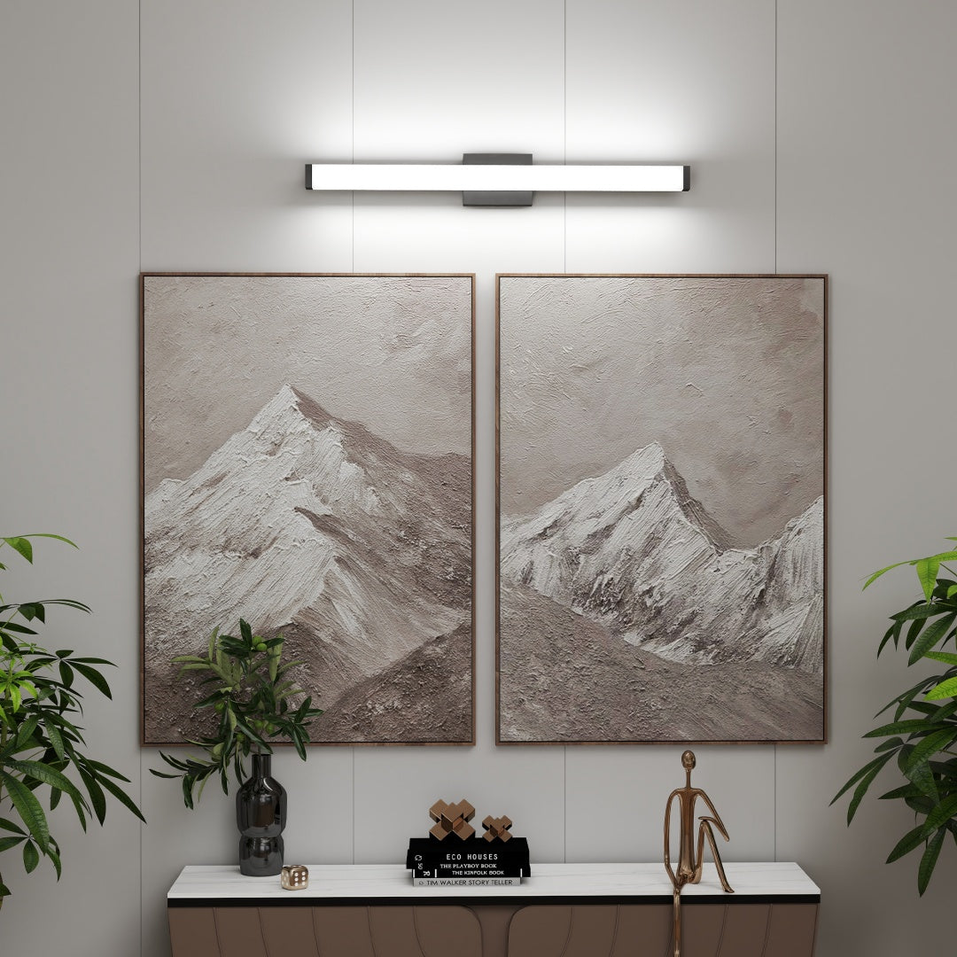 Bathroom Vanity Light Black - 33 Inch Modern Vanity Lights For Bathroom - 18W LED Bath Lights Over Mirror Cool White Light 6000K