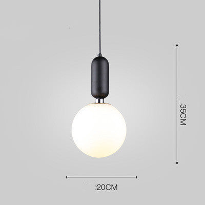 Single Head Glass Ball Chandelier Restaurant