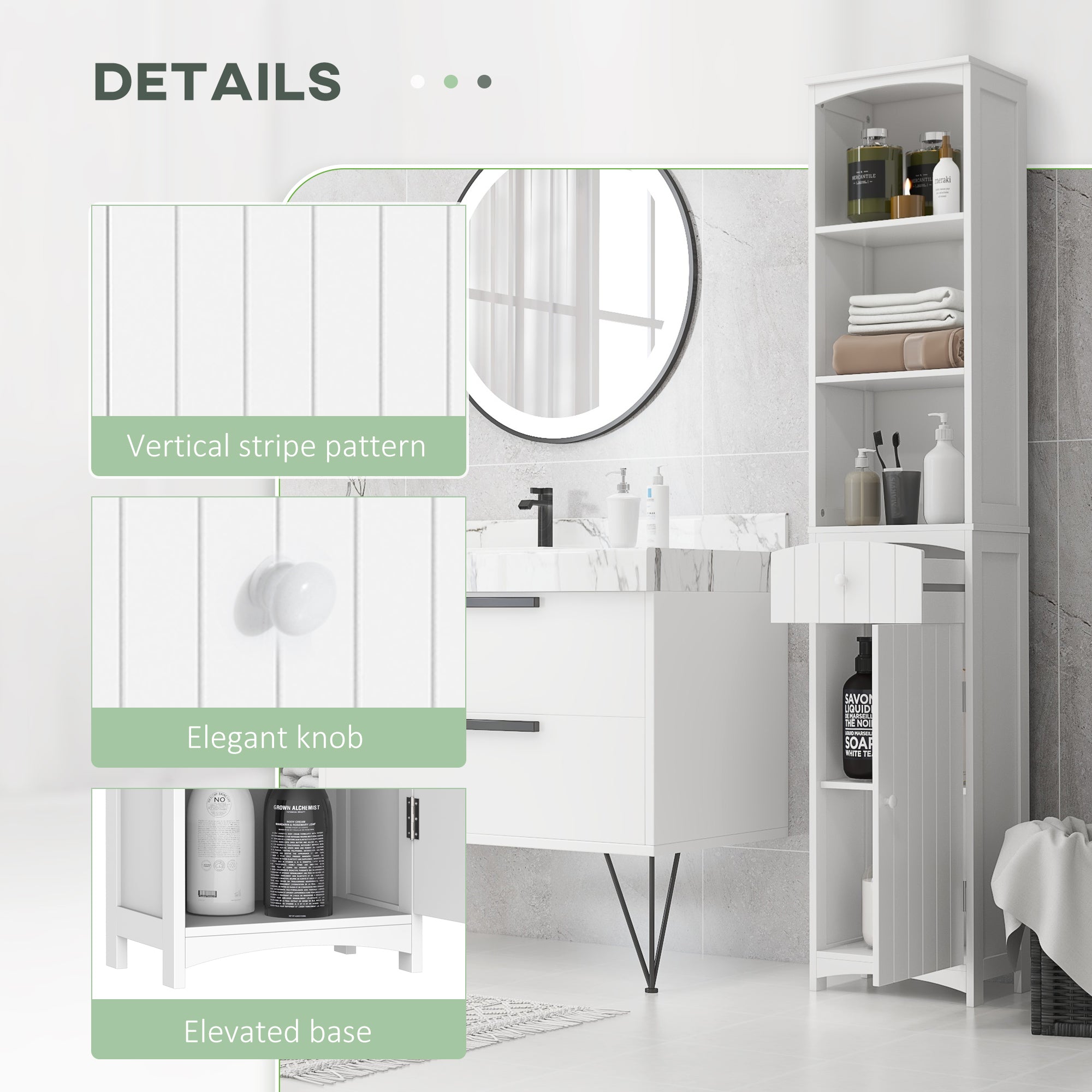 Modern White Storage Cabinet 990x420mm Sturdy