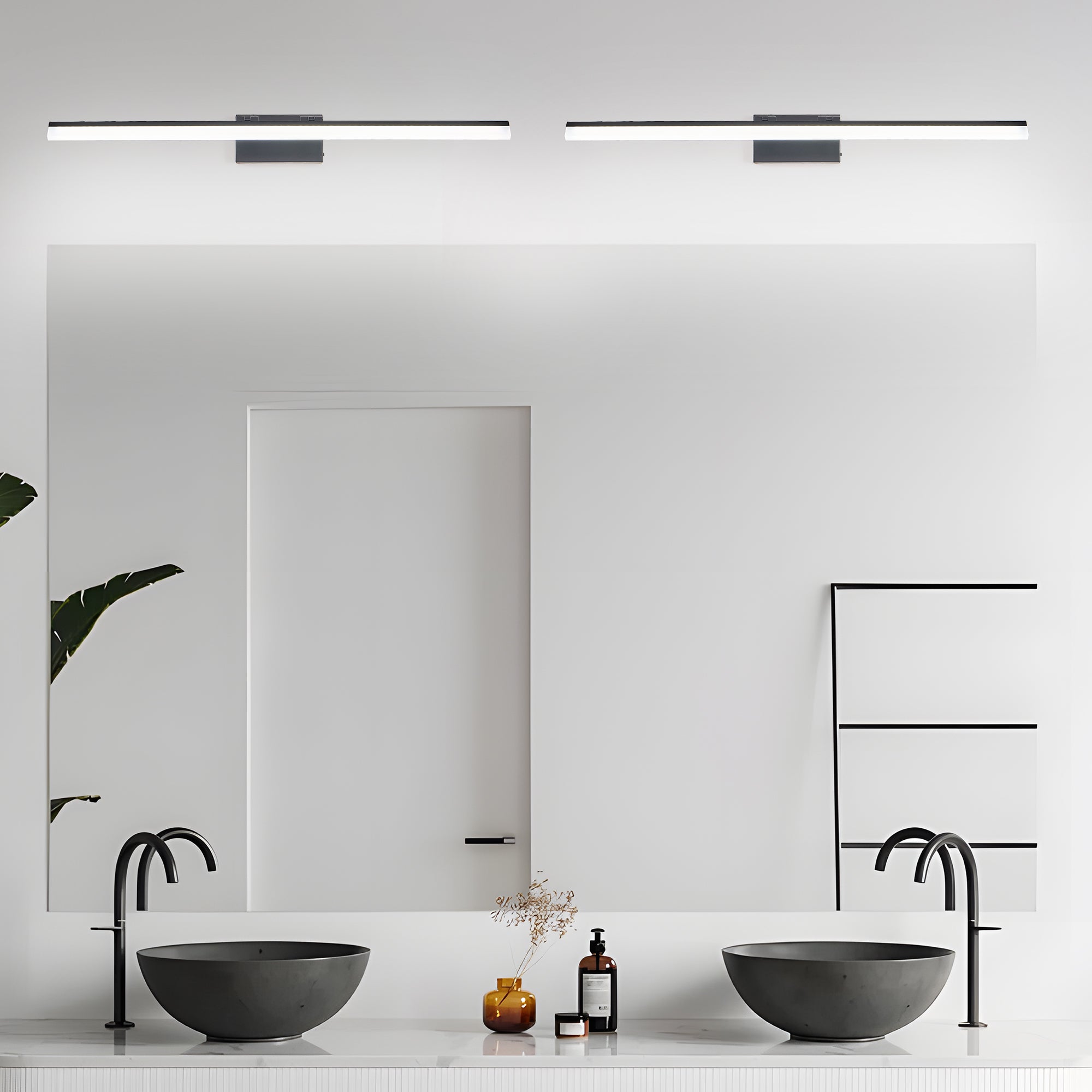 Luz de Vanidad de Baño LED Moderna de 39 Pulgadas - Luz de Pared de Metal Negro Elegante para Espejo, Vestidor o Área de Lavabo
