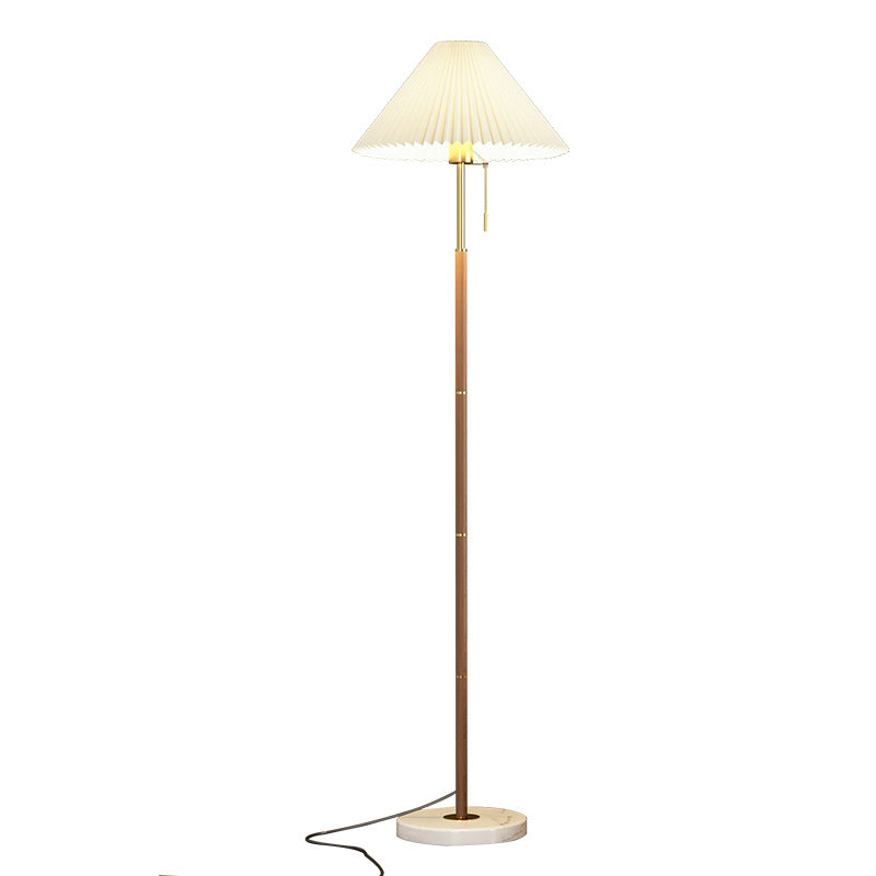Pleated Wood Floor Lamp