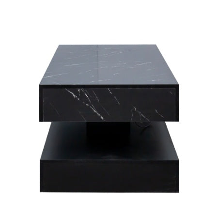 Mesa de café LED de 6.93 pulgadas de alto, Mesa de café moderna para sala de estar, Mesas para sala de estar, Mueble grande para sala de estar, Luces LED