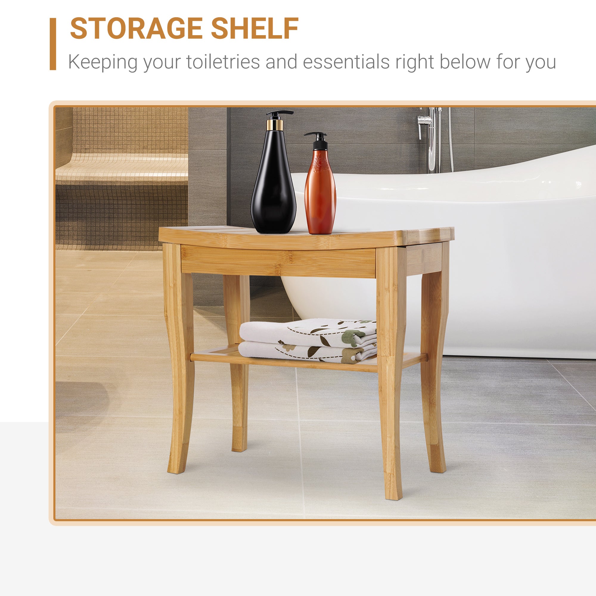 Bamboo Spa Shower Bench