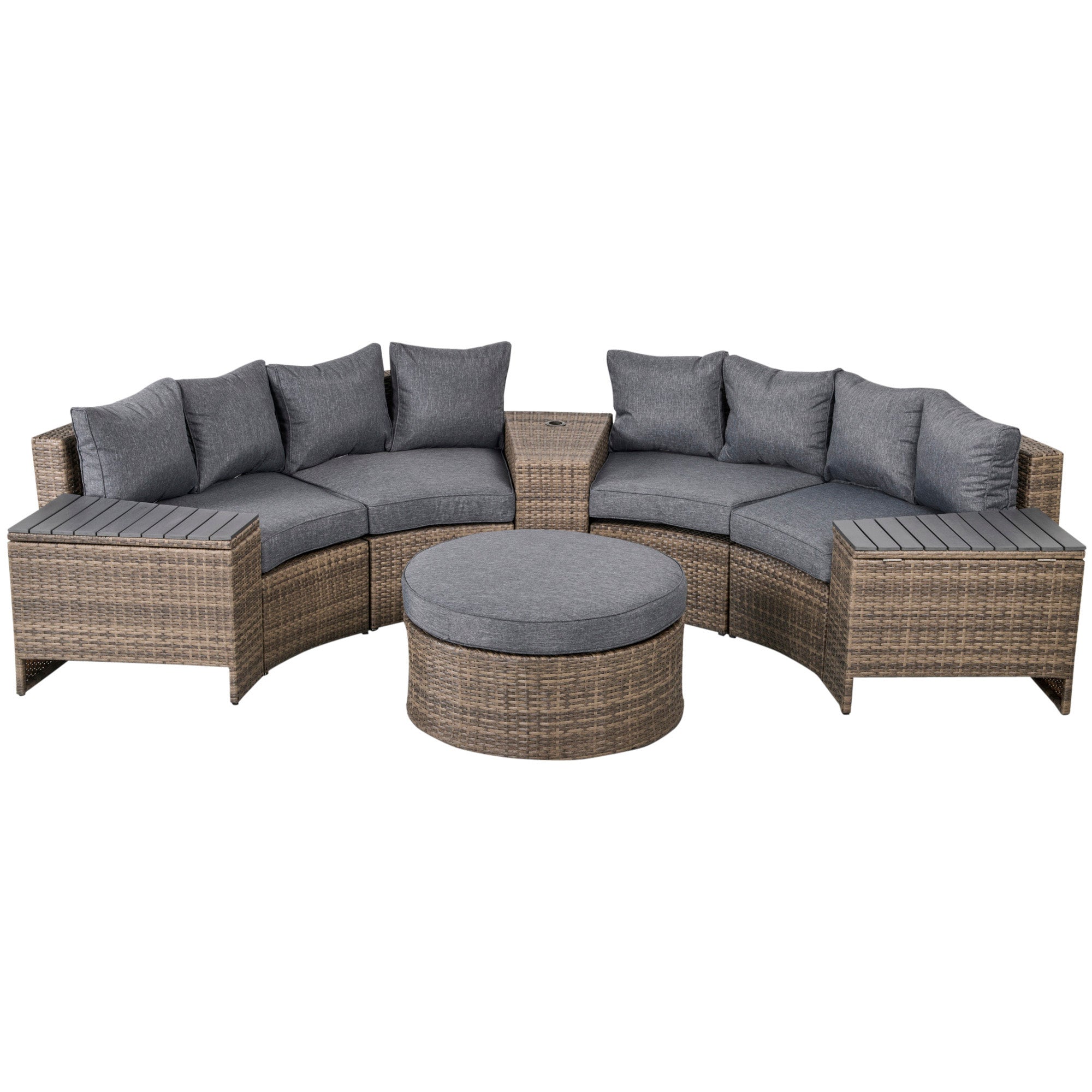 Gray Modular Outdoor Sofa Weather-Resistant Fabric