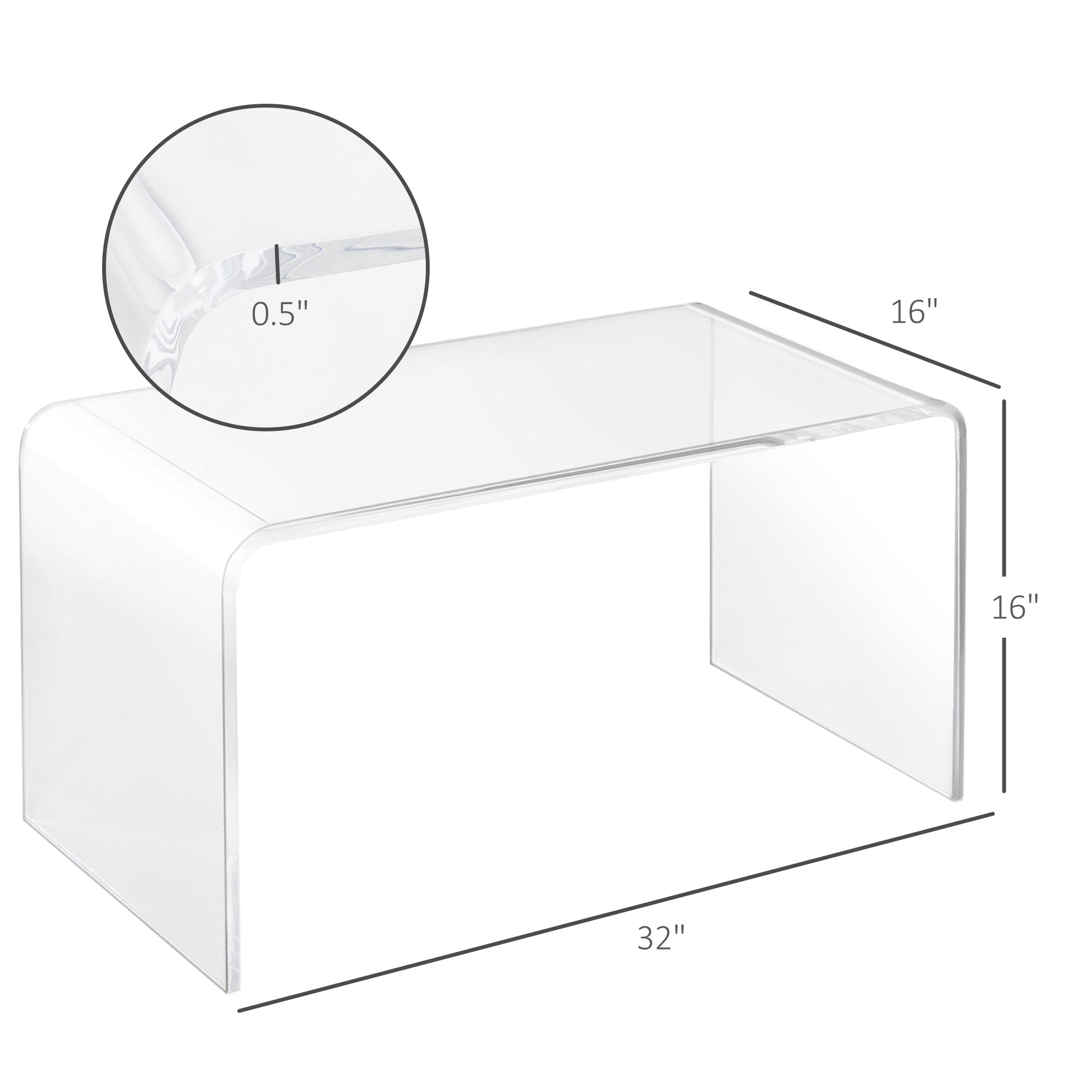 Clear Waterfall Coffee Table