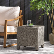 Black Rattan Accent Table