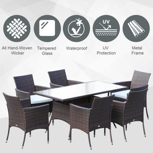 Brown Rattan Dining Set
