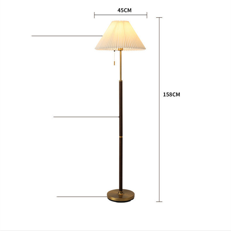 Wooden Pleated Floor Lamp