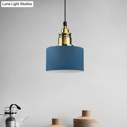 5"/12" Wide Round Pendant Lamp Macaron Loft Metal Lighting with Brass Socket for Corridor