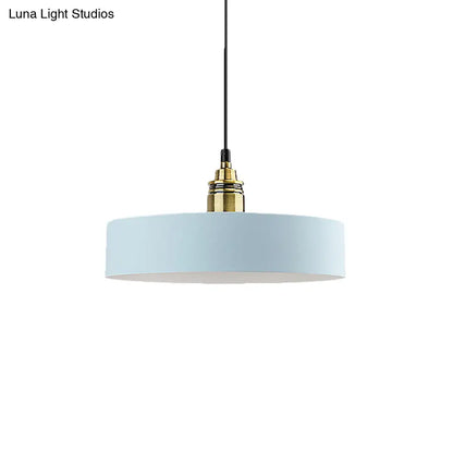 5"/12" Wide Round Pendant Lamp Macaron Loft Metal Lighting with Brass Socket for Corridor