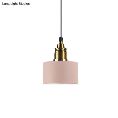 5"/12" Wide Round Pendant Lamp Macaron Loft Metal Lighting with Brass Socket for Corridor