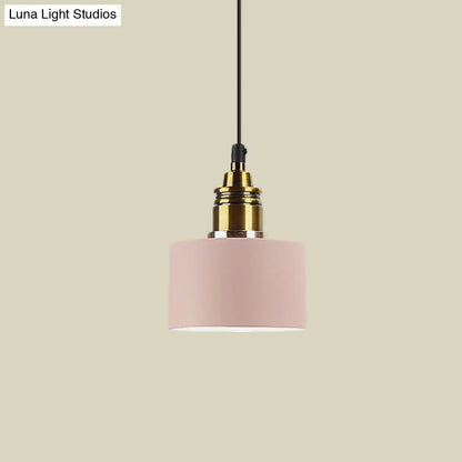 5"/12" Wide Round Pendant Lamp Macaron Loft Metal Lighting with Brass Socket for Corridor