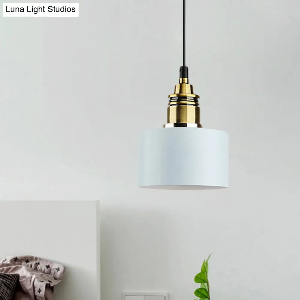 5"/12" Wide Round Pendant Lamp Macaron Loft Metal Lighting with Brass Socket for Corridor