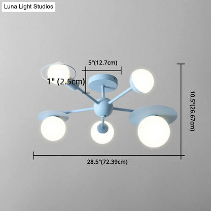 DecorBites™ DecorBites™ 5-Light Macaroon Ceiling Light with Semi-Flush Mount - Perfect for Kindergarten, Hallway, and Bedroom