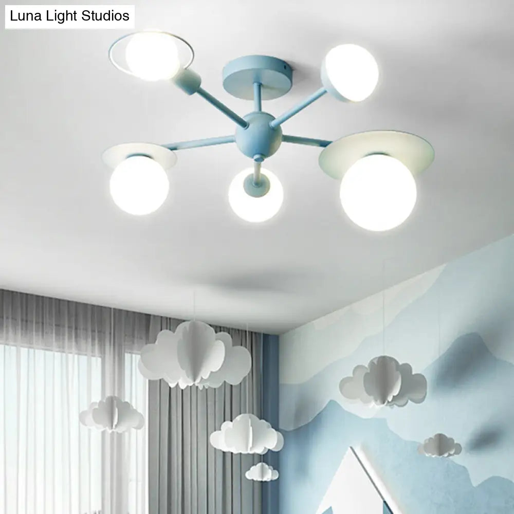 DecorBites™ DecorBites™ 5-Light Macaroon Ceiling Light with Semi-Flush Mount - Perfect for Kindergarten, Hallway, and Bedroom