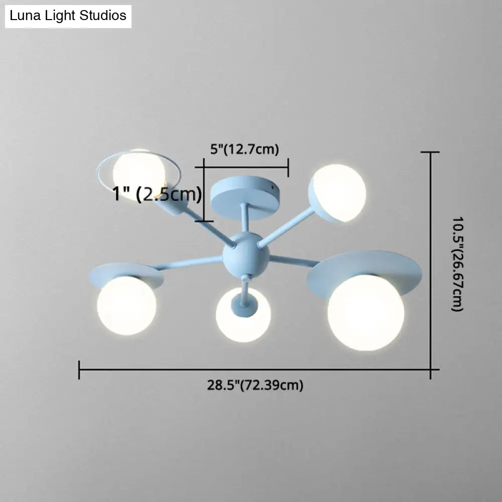 DecorBites™ DecorBites™ 5-Light Macaroon Ceiling Light with Semi-Flush Mount - Perfect for Kindergarten, Hallway, and Bedroom